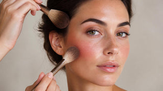 Mineral foundation, blush, and bronzer powders arranged together showing undertone harmony