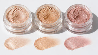 Mahya Shimmery Highlighter loose mineral powder with a soft glow finish on a neutral background