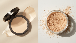 Pressed and loose mineral powder compacts side by side
